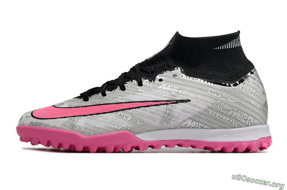 Nike Air Zoom Mercurial Superfly 9 Elite TF Football Shoes - Silver/Black/Pink 3