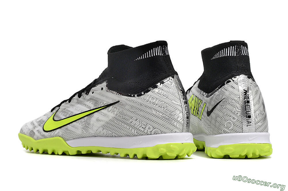 Nike Air Zoom Mercurial Superfly 9 Elite TF Football Shoes - Silver/Black/Yellow 4