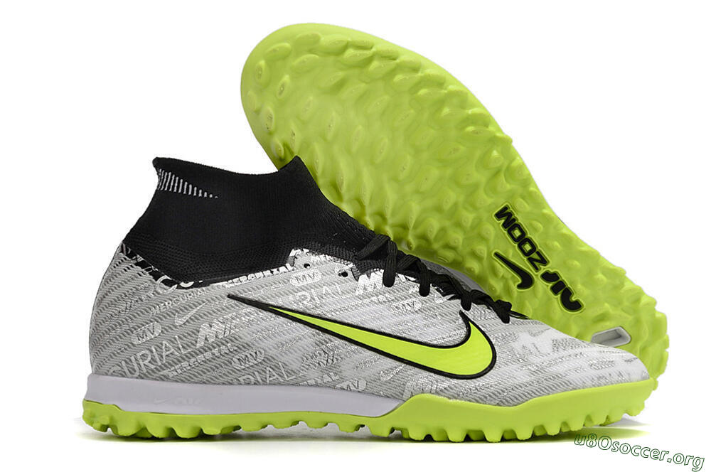Nike Air Zoom Mercurial Superfly 9 Elite TF Football Shoes - Silver/Black/Yellow 2