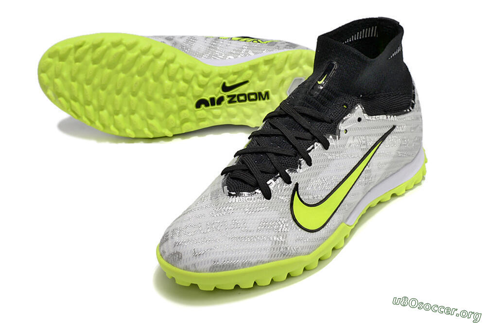 Nike Air Zoom Mercurial Superfly 9 Elite TF Football Shoes - Silver/Black/Yellow 0