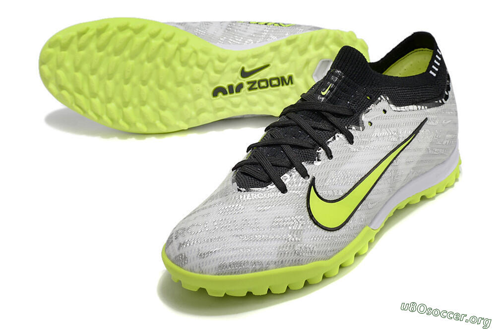 Nike Air Zoom Mercurial Vapor 15 Elite TF Football Shoes - Silver/Yellow/Black 0