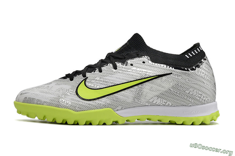 Nike Air Zoom Mercurial Vapor 15 Elite TF Football Shoes - Silver/Yellow/Black 3