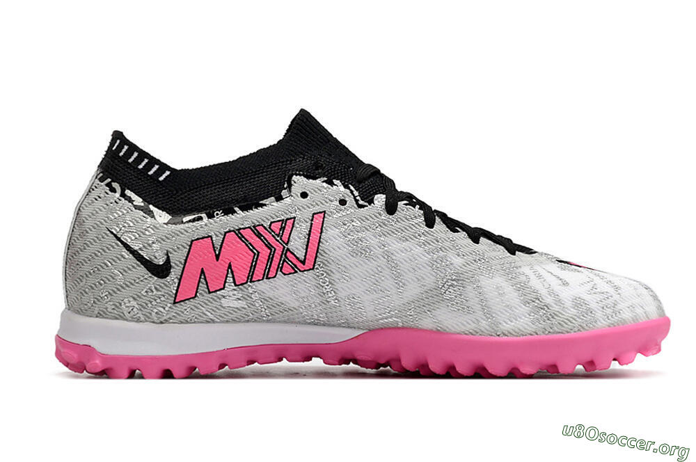 Nike Air Zoom Mercurial Vapor 15 Elite TF Football Shoes - Silver/Pink/Black 4