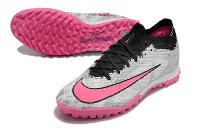 Nike Air Zoom Mercurial Vapor 15 Elite TF Football Shoes - Silver/Pink/Black