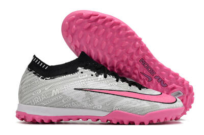 Nike Air Zoom Mercurial Vapor 15 Elite TF Football Shoes - Silver/Pink/Black