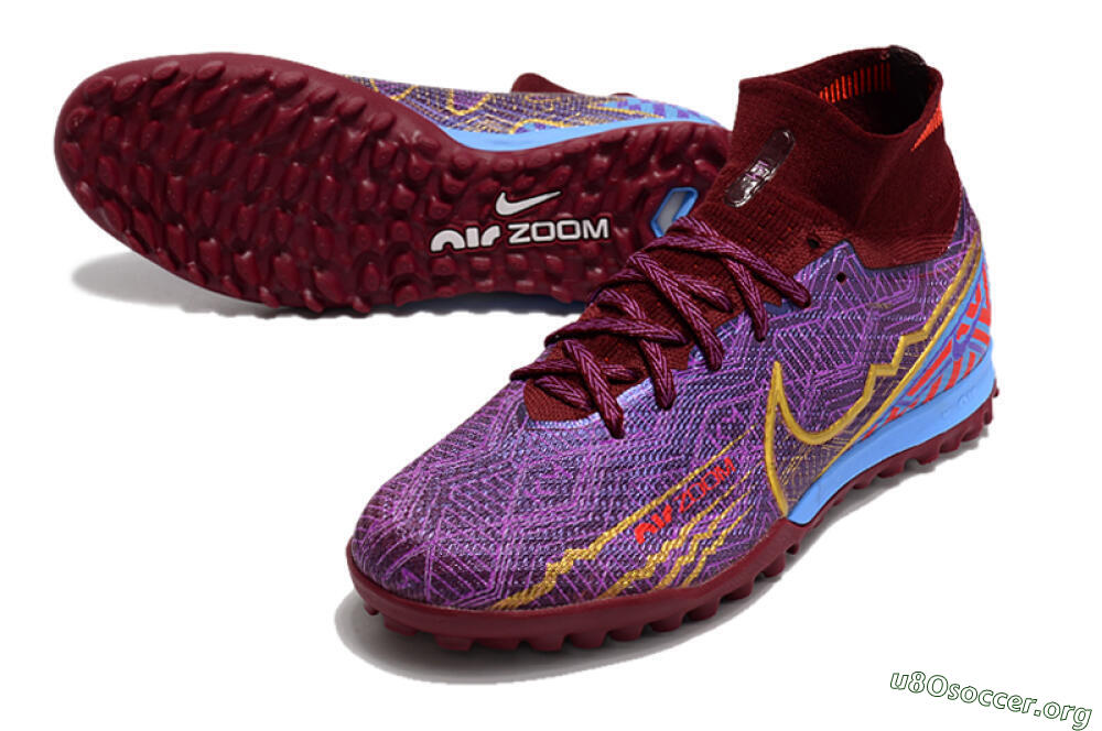Nike Air Zoom Mercurial Superfly 9 Elite TF Football Shoes - Purple/Black/Gold 0