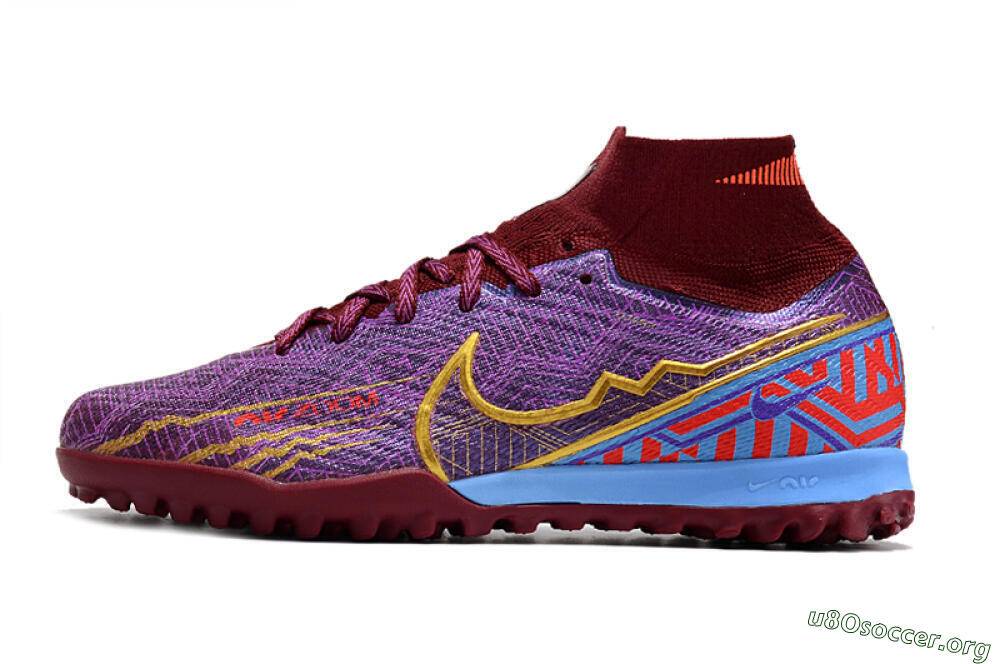 Nike Air Zoom Mercurial Superfly 9 Elite TF Football Shoes - Purple/Black/Gold 3
