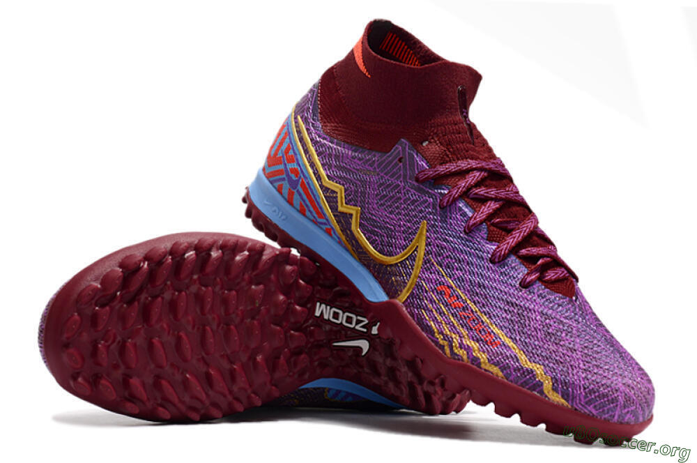 Nike Air Zoom Mercurial Superfly 9 Elite TF Football Shoes - Purple/Black/Gold 1