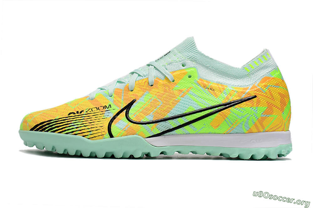 Nike Air Zoom Mercurial Vapor 15 Elite TF Football Shoes - Jade/Yellow/Black 3