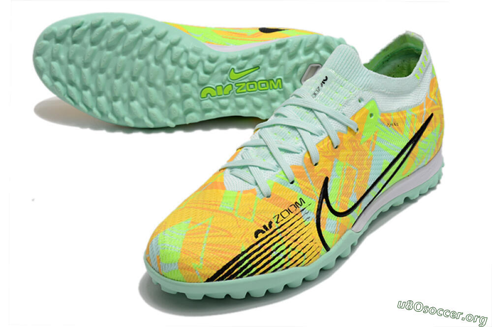 Nike Air Zoom Mercurial Vapor 15 Elite TF Football Shoes - Jade/Yellow/Black 0