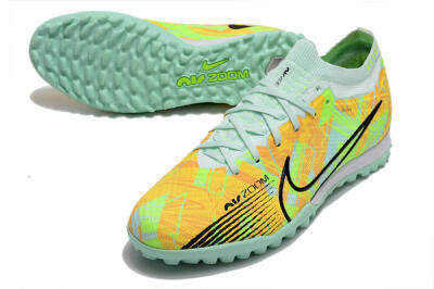 Nike Air Zoom Mercurial Vapor 15 Elite TF Football Shoes - Jade/Yellow/Black