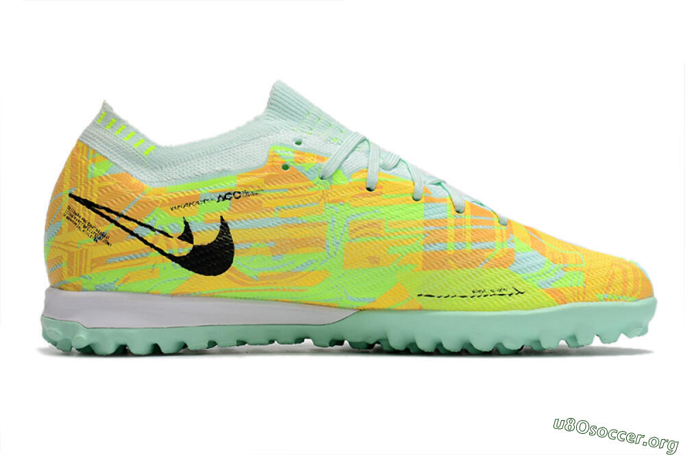 Nike Air Zoom Mercurial Vapor 15 Elite TF Football Shoes - Jade/Yellow/Black 4