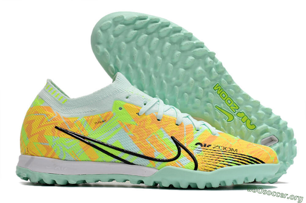 Nike Air Zoom Mercurial Vapor 15 Elite TF Football Shoes - Jade/Yellow/Black 2