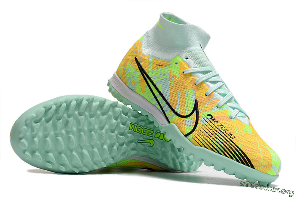 Nike Air Zoom Mercurial Superfly 9 Elite TF Football Shoes - Jade/Yellow/Black 1