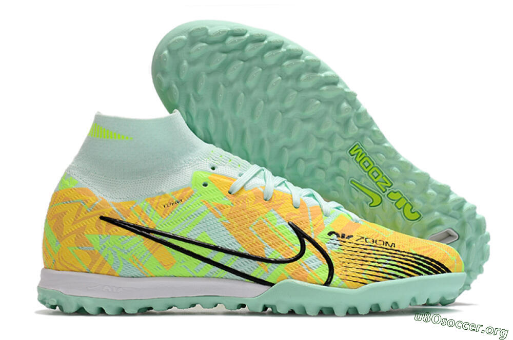 Nike Air Zoom Mercurial Superfly 9 Elite TF Football Shoes - Jade/Yellow/Black 2