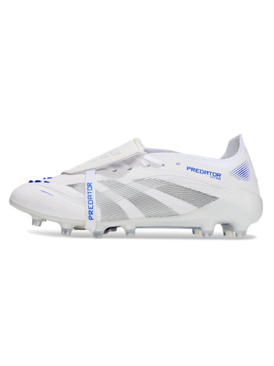 Adidas Predator 25 Foldover Tongue FG Football Boots - White/Silver/Blue