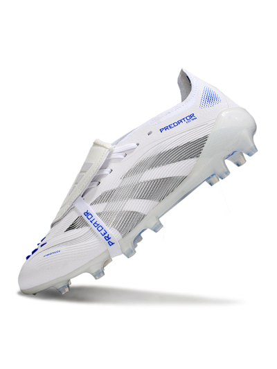 Adidas Predator 25 Foldover Tongue FG Football Boots - White/Silver/Blue