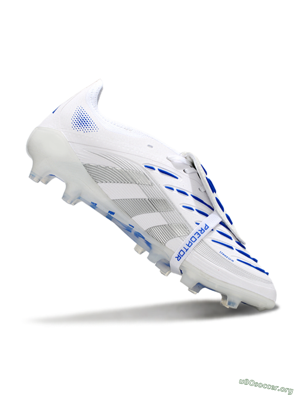 Adidas Predator 25 Foldover Tongue FG Football Boots - White/Silver/Blue 4