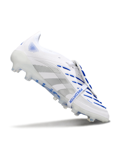 Adidas Predator 25 Foldover Tongue FG Football Boots - White/Silver/Blue