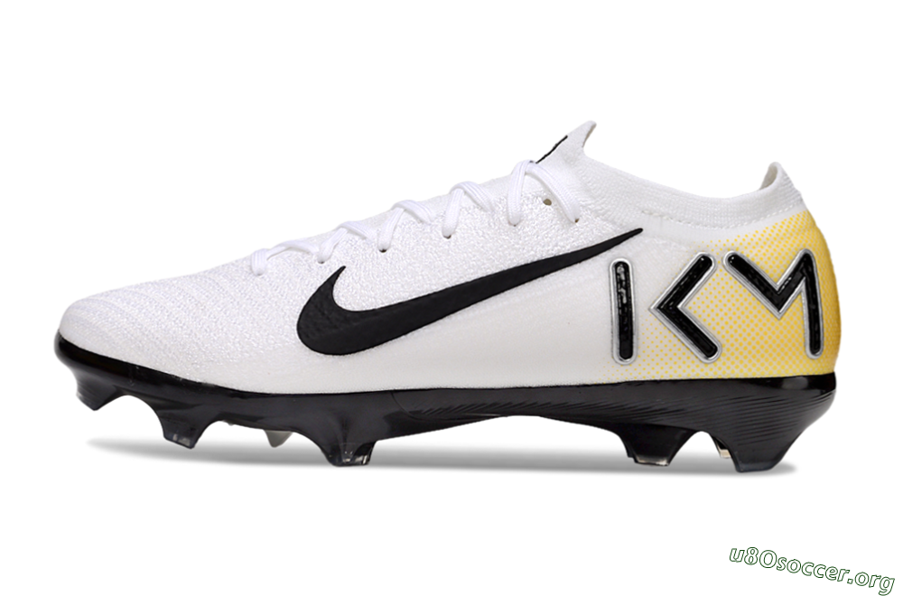 KM x Nike Air Zoom Mercurial Vapor 16 Elite FG Football Boots - White/Black/Yellow 3