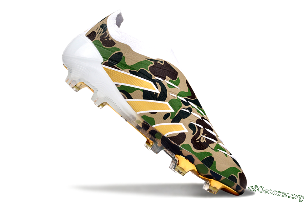 Adidas Predator 25 Elite Laceless FG Football Boots - Camo/White/Gold 4