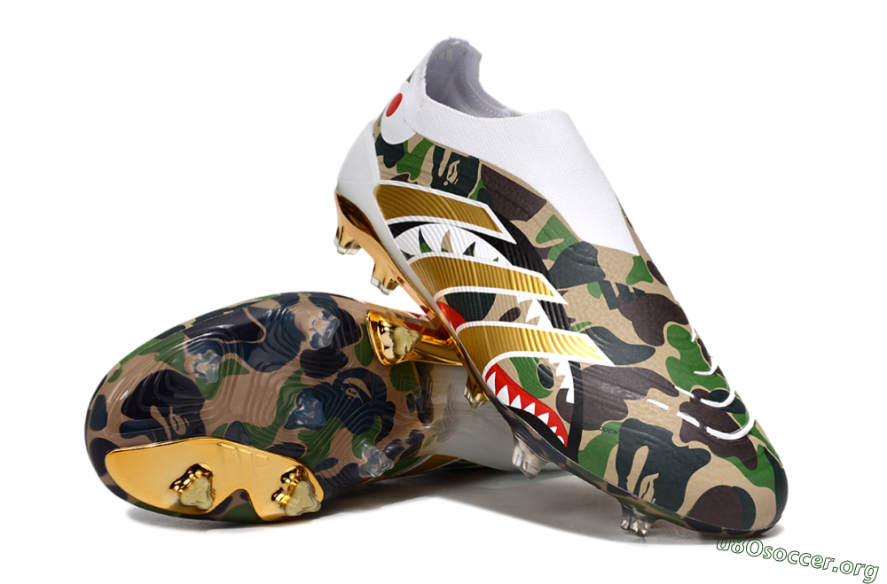 Adidas Predator 25 Elite Laceless FG Football Boots - Camo/White/Gold 0