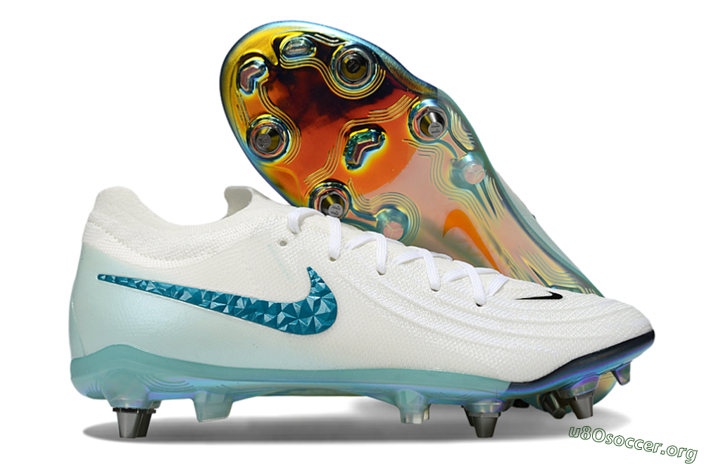 Nike Phantom GX 2 Elite SG Football Boots - White/Blue/Gold 2