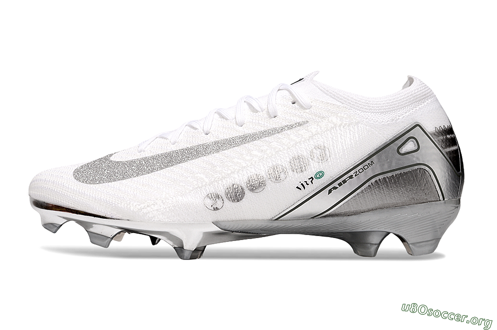 Nike Air Zoom Mercurial Vapor 16 Elite FG Football Boots - White/Silver/Black 3