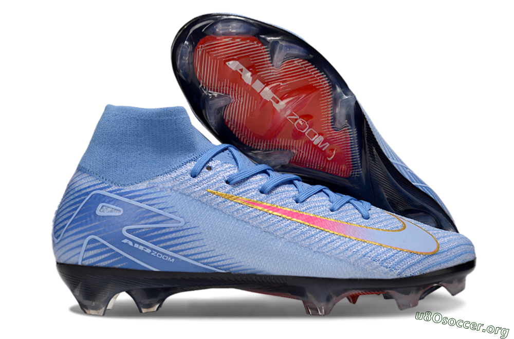 Nike Air Zoom Mercurial Superfly 10 Elite FG Football Boots - Blue/Pink/Gold 2
