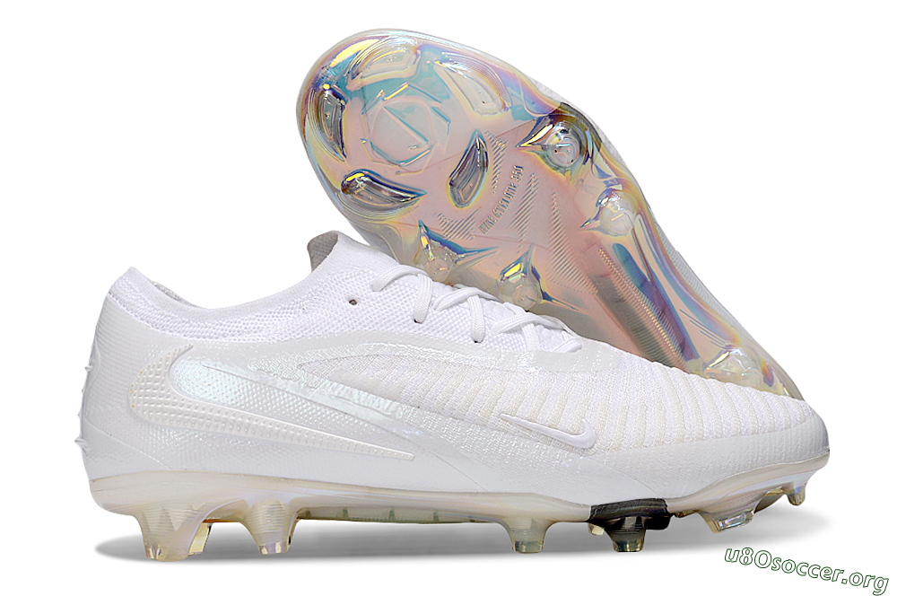 Nike Phantom 6 Low Elite FG Football Boots - Beige/White/Gold 2
