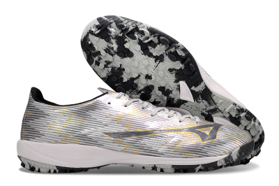 Mizuno Alpha Beta TF Football Shoes - Silver/Grey/Gold