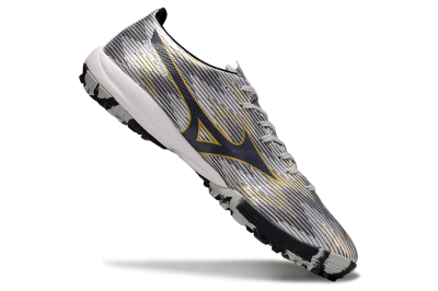 Mizuno Alpha Beta TF Football Shoes - Silver/Grey/Gold