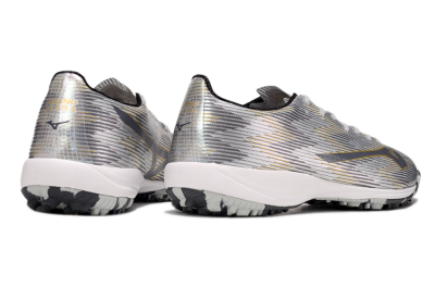Mizuno Alpha Beta TF Football Shoes - Silver/Grey/Gold