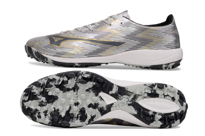Mizuno Alpha Beta TF Football Shoes - Silver/Grey/Gold