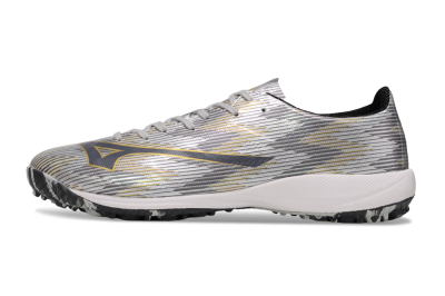 Mizuno Alpha Beta TF Football Shoes - Silver/Grey/Gold