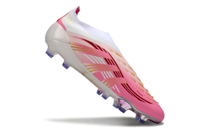 Adidas 25 Predator Elite Laceless FG Football Boots - Pink/White/Gold