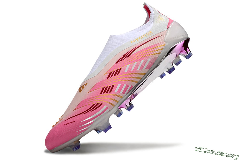Adidas 25 Predator Elite Laceless FG Football Boots - Pink/White/Gold 5