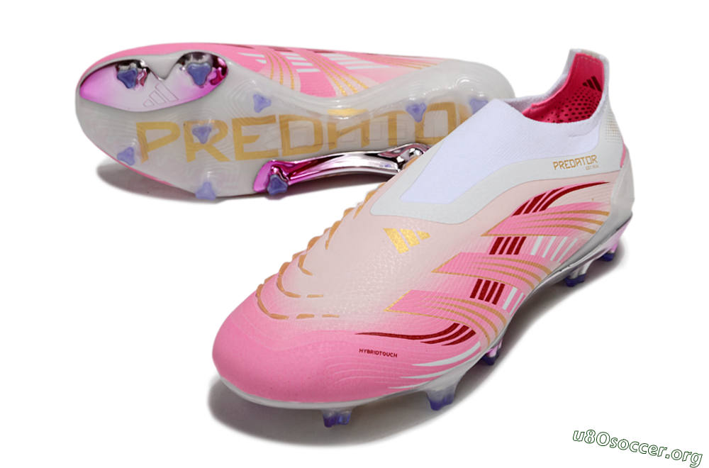 Adidas 25 Predator Elite Laceless FG Football Boots - Pink/White/Gold 0