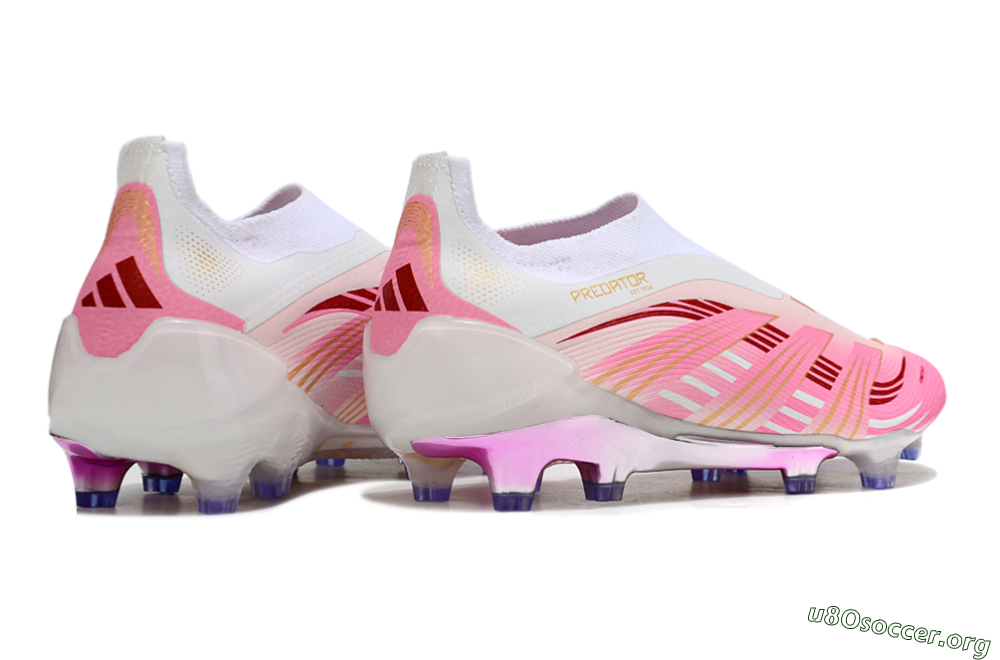 Adidas 25 Predator Elite Laceless FG Football Boots - Pink/White/Gold 6