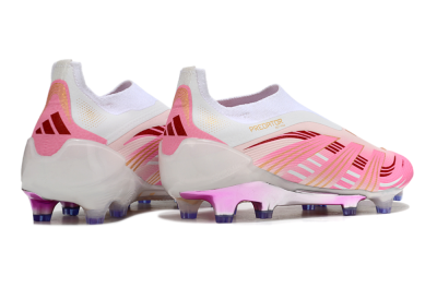 Adidas 25 Predator Elite Laceless FG Football Boots - Pink/White/Gold