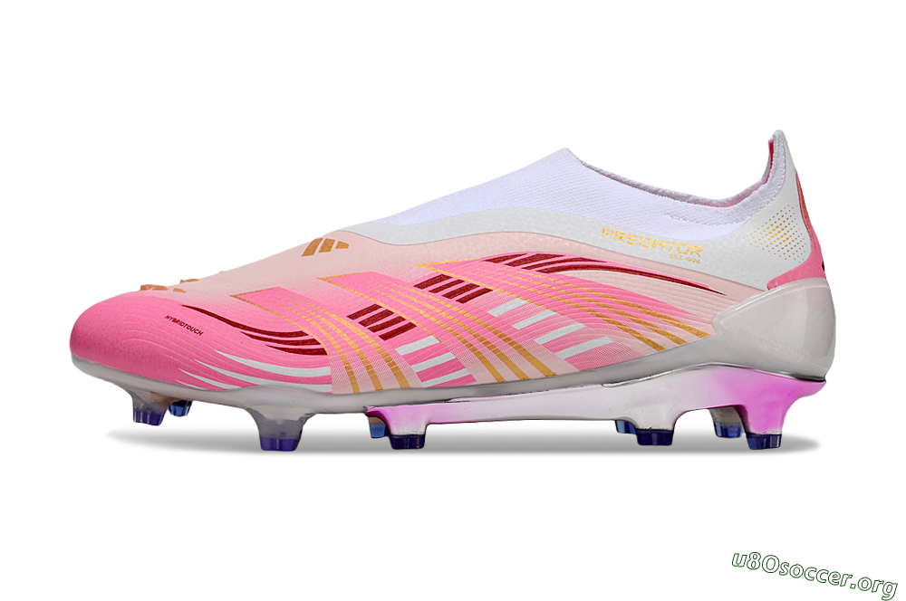 Adidas 25 Predator Elite Laceless FG Football Boots - Pink/White/Gold 3
