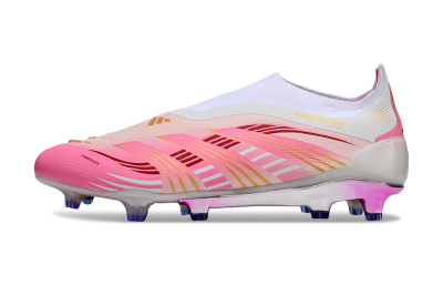 Adidas 25 Predator Elite Laceless FG Football Boots - Pink/White/Gold
