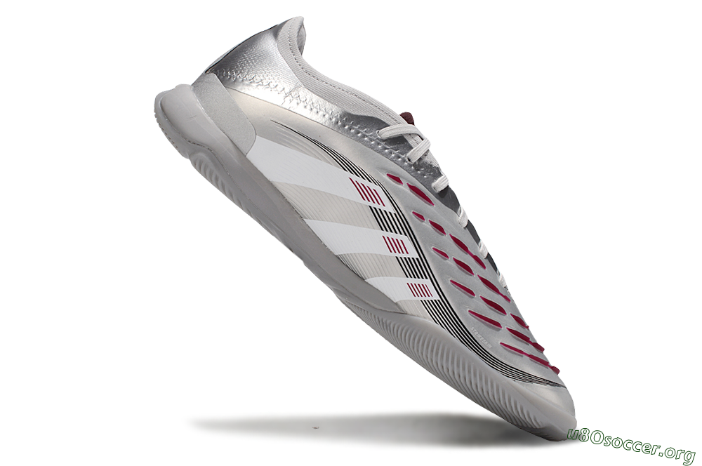 Adidas Predator 25 Elite IC Football Shoes - Silver/White/Red 4