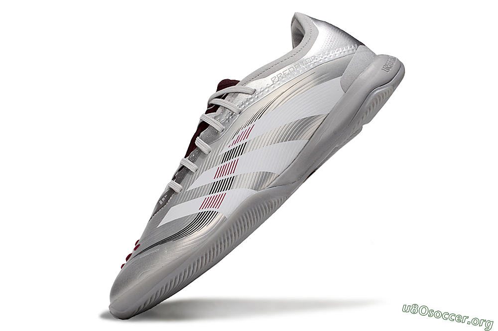 Adidas Predator 25 Elite IC Football Shoes - Silver/White/Red 5