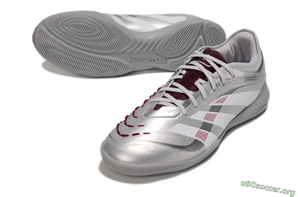Adidas Predator 25 Elite IC Football Shoes - Silver/White/Red 0