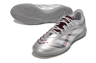 Adidas Predator 25 Elite IC Football Shoes - Silver/White/Red