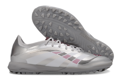 Adidas Predator 25 Elite TF Football Shoes - Silver/White/Red