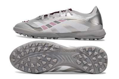 Adidas Predator 25 Elite TF Football Shoes - Silver/White/Red