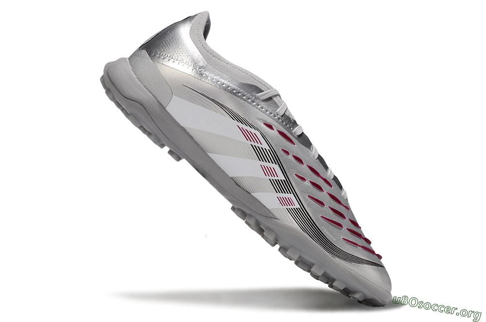 Adidas Predator 25 Elite TF Football Shoes - Silver/White/Red 4