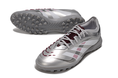 Adidas Predator 25 Elite TF Football Shoes - Silver/White/Red